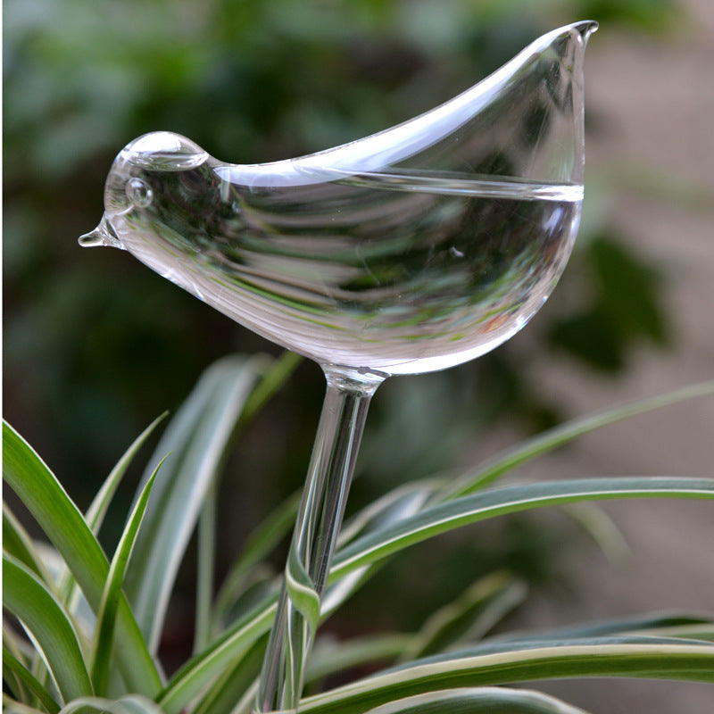 Glass Self-Watering Bird Feeder – Automatic Watering Can
