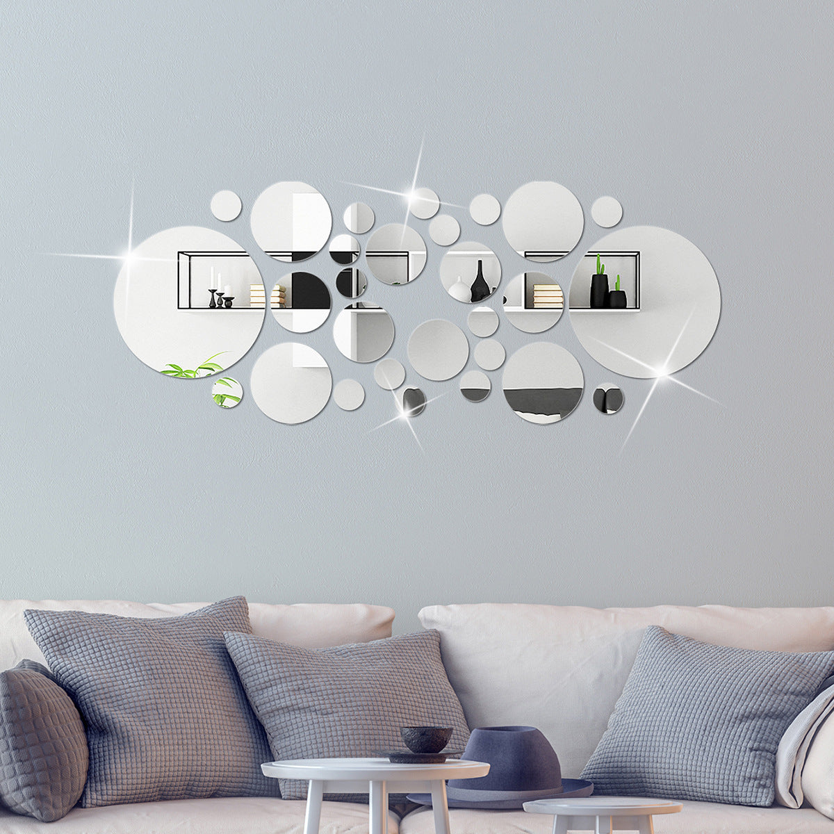 3D Circle Mirror Wall Stickers – Acrylic Décor