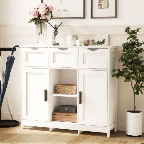 Wooden Storage Cabinet with Drawers & Shelves