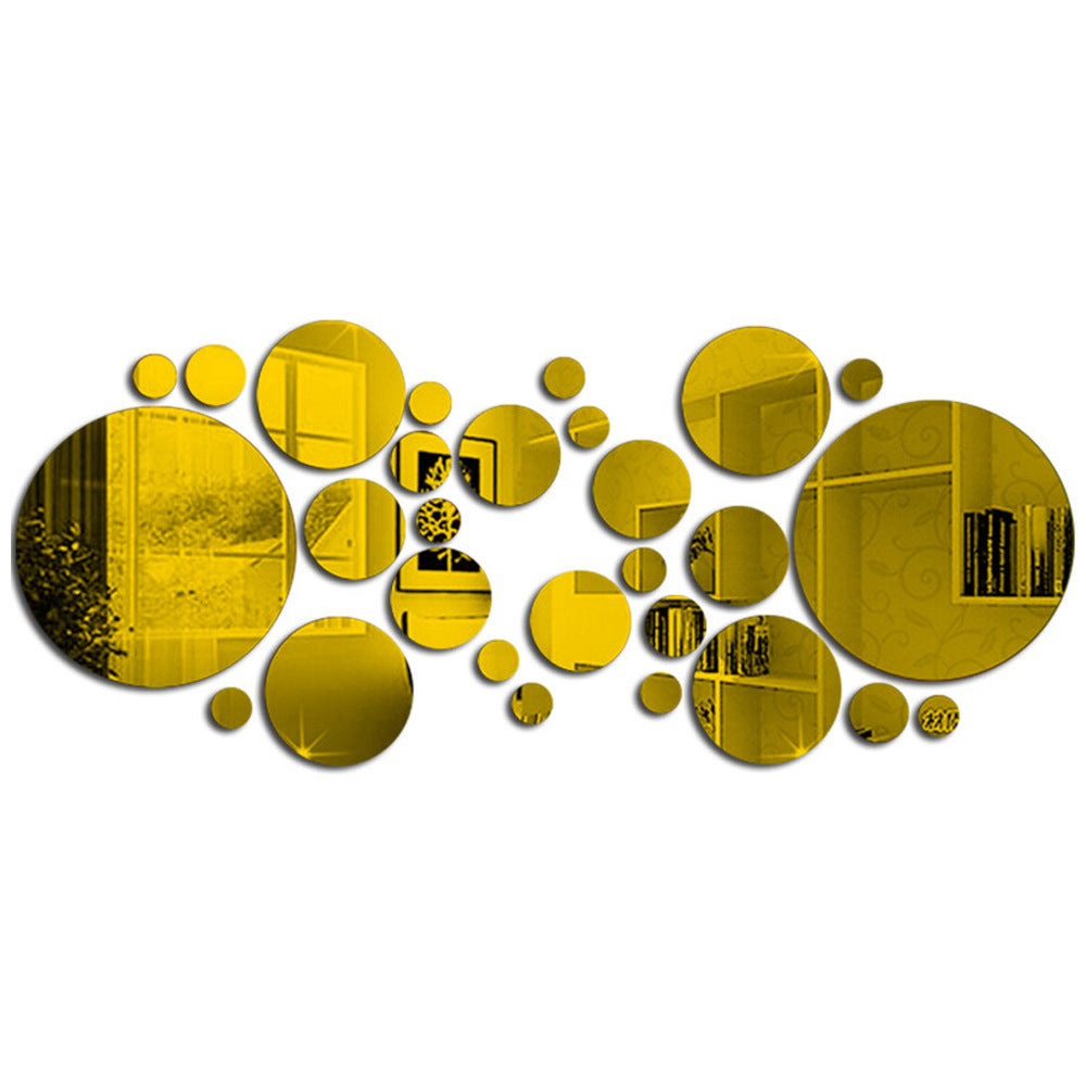 3D Circle Mirror Wall Stickers – Acrylic Décor