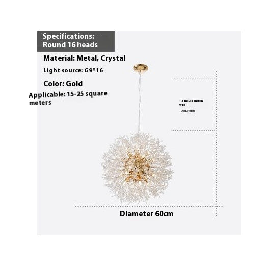Dandelion Crystal Chandelier – Elegant Lighting Fixture