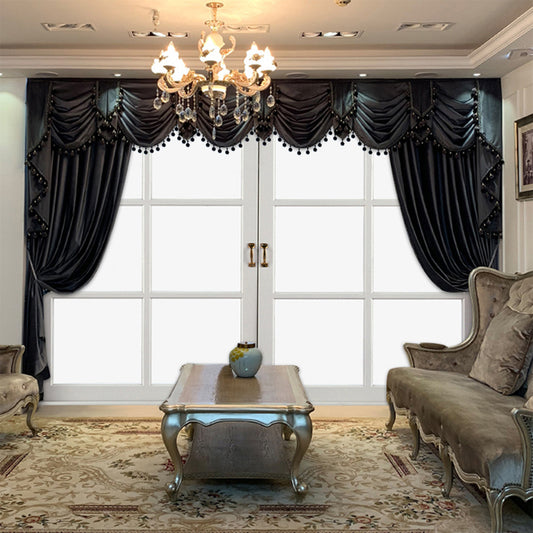 European Luxury Black Velvet Curtains