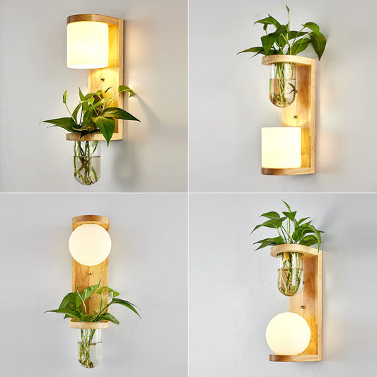 Wooden Wall Lamp – Simple Bedside Light