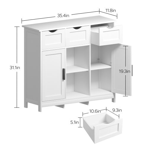 Wooden Storage Cabinet with Drawers & Shelves