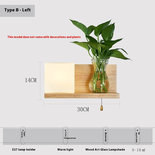 Wooden Wall Lamp – Simple Bedside Light