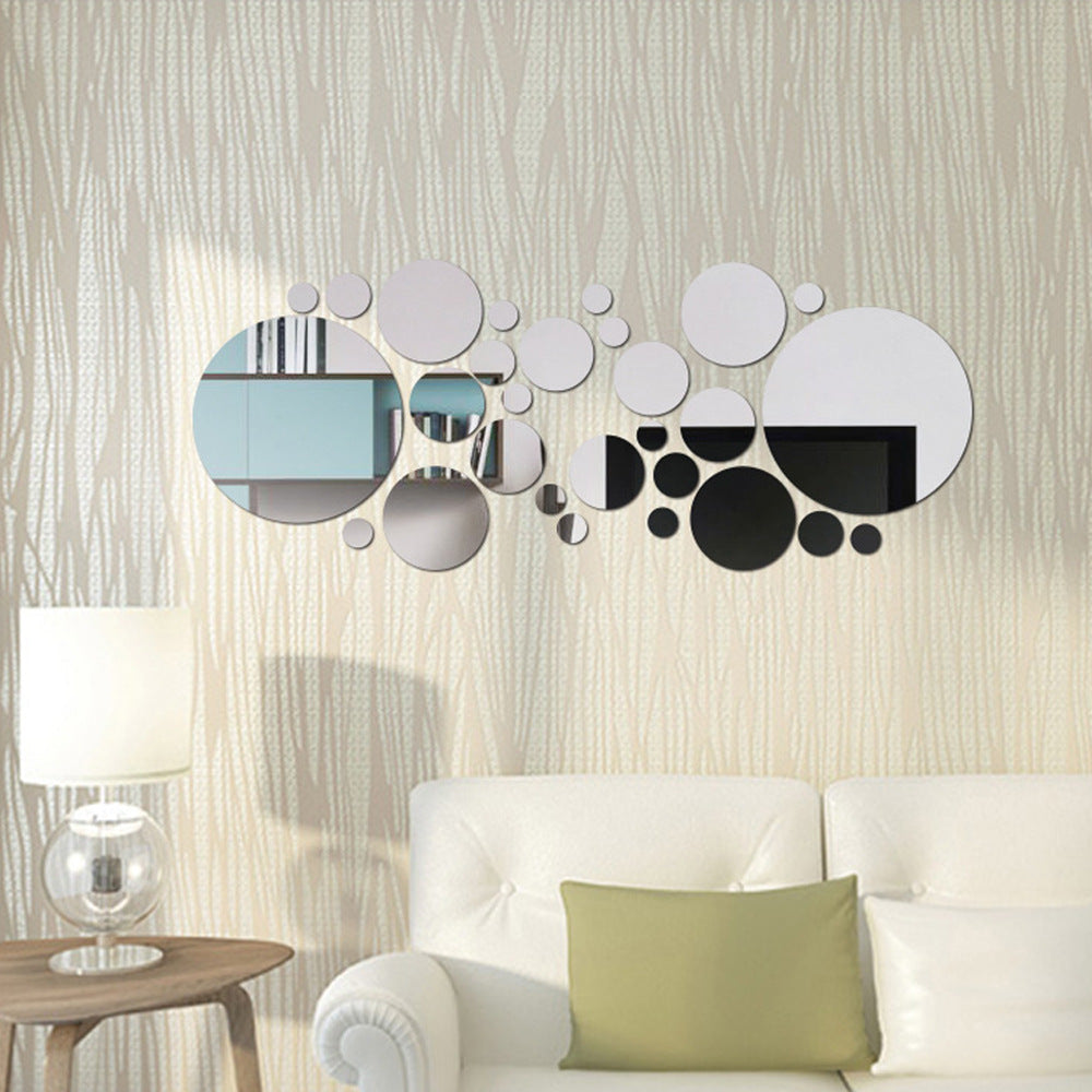 3D Circle Mirror Wall Stickers – Acrylic Décor