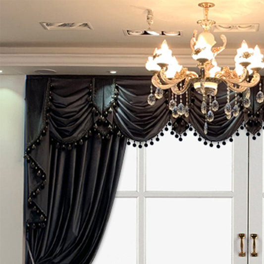 European Luxury Black Velvet Curtains
