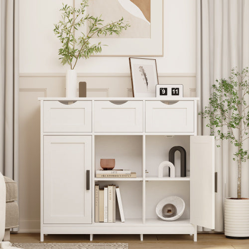 Wooden Storage Cabinet with Drawers & Shelves