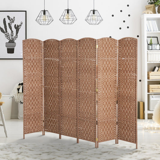 6-Panel Wicker Room Divider