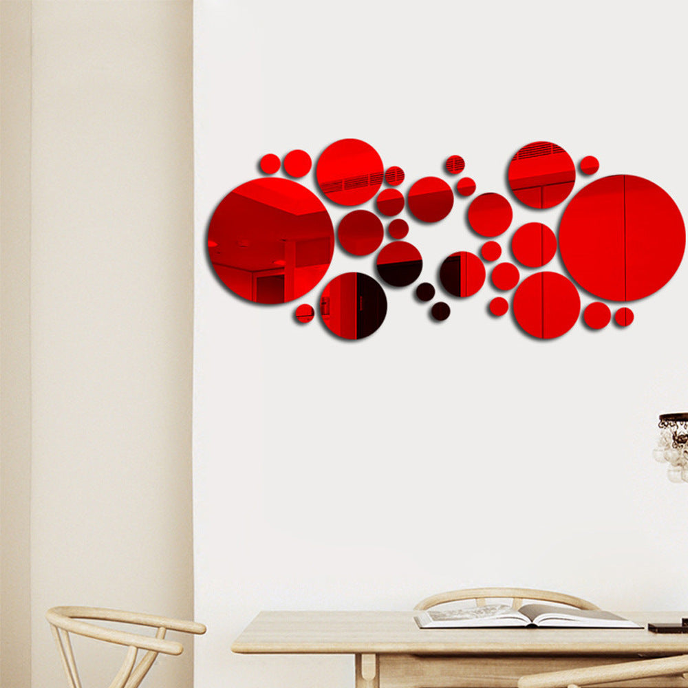 3D Circle Mirror Wall Stickers – Acrylic Décor