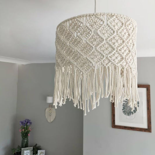 Handmade Cotton String Woven Lampshade